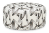 Made in Canada Customizable Sofa Lab Round 38\" Fabric Ottoman – Stormy Accent Fabric 