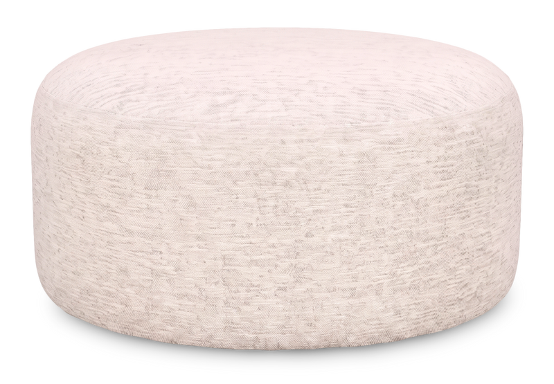 Made in Canada Customizable Sofa Lab Round 38\" Fabric Ottoman – Chenille White