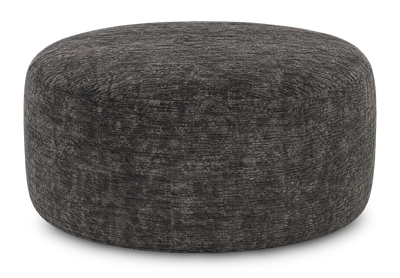 Made in Canada Customizable Sofa Lab Round 38" Fabric Ottoman – Plush Charcoal | Pouf courbé personnalisable de Sofa Lab de 38 po fabriqué au Canada en tissu - Plush Charcoal