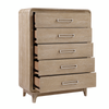 Sahsa Bedroom Chest of Drawers, 5-Drawer, 40"W x 52"H - Natural Oak Brown | Commode verticale de chambre à coucher Sasha de 40 po (L) x 52 po (H) à 5 tiroirs - brun chêne naturel
