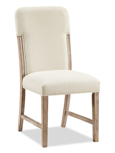 Sasha Dining Chair with Chenille Fabric - Taupe/Natural Oak Brown | Chaise de salle à manger Sasha en tissu de chenille - taupe et brun chêne naturel