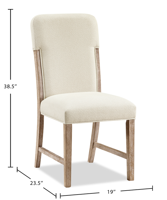 Sasha 5pc Extension Dining Set with Table & 4 Chairs, 82-94\"W - Taupe & Natural Oak Brown