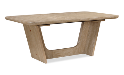Sasha Extension Dining Table with Trestle Base, 82-94"W - Natural Oak Brown | Table de salle à manger Sasha avec rallonge de 82 po à 94 po (L) et base à tréteaux - brun chêne naturel