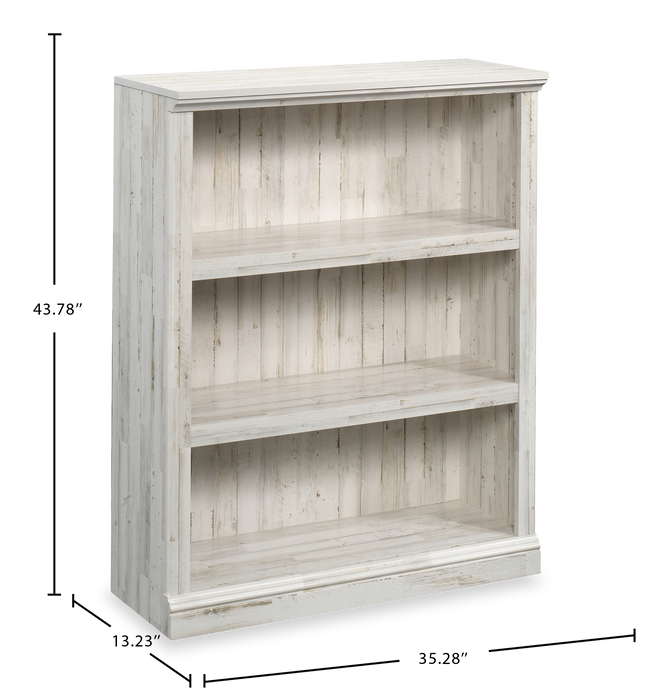 Smyth 35.28” 3-Shelf Bookcase – White Plank