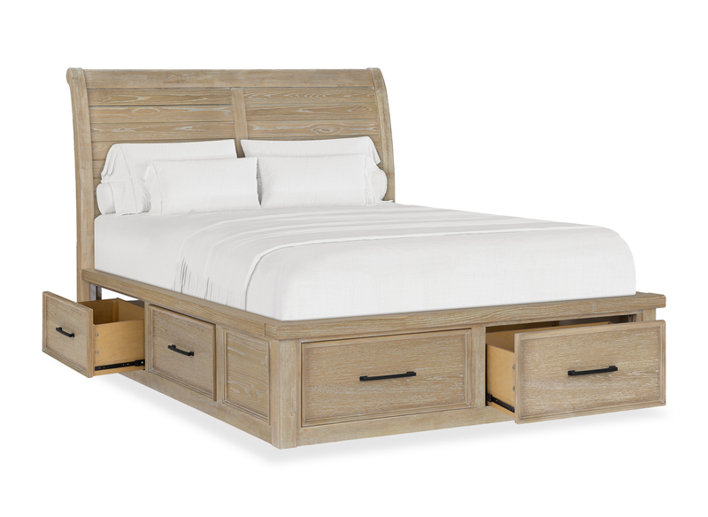 Sonoma 6pc Bedroom Set with Storage Bed, Dresser, Mirror & Nightstand, Light Brown - Queen Size