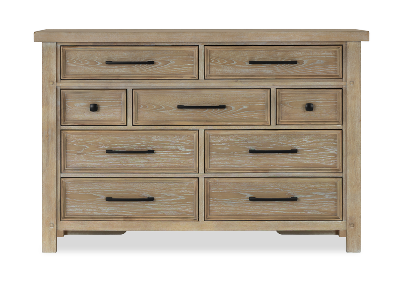 Sonoma 6pc Bedroom Set with Storage Bed, Dresser, Mirror & Nightstand, Light Brown - Queen Size