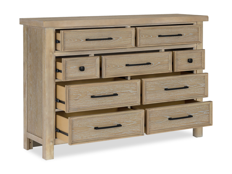Sonoma Bedroom 9-Drawer Dresser, 62\"W x 42\"H - Light Brown