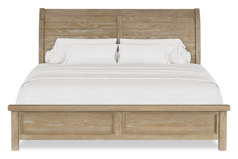 Sonoma Panel Bed with Headboard & Frame, Light Brown - King Size