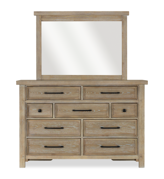 Sonoma 6pc Bedroom Set with Bed, Dresser, Mirror & Nightstand, Light Brown - Queen Size