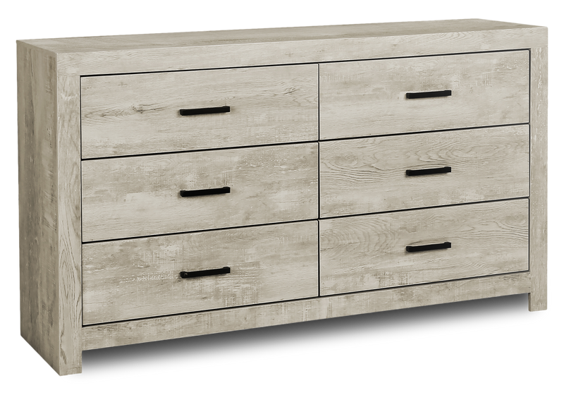 Soren Bedroom 6-Drawer Dresser, 59\"W x 33\"H - Bleached Oak