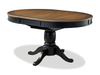 Stella Dining Table with 42-57"W Butterfly Leaf Extension, Round - Black/Brown