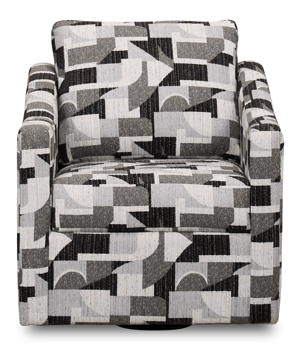 Made in Canada Sofa Lab Customizable Swivel 32\" Fabric Accent Chair – Onyx Accent Fabric 