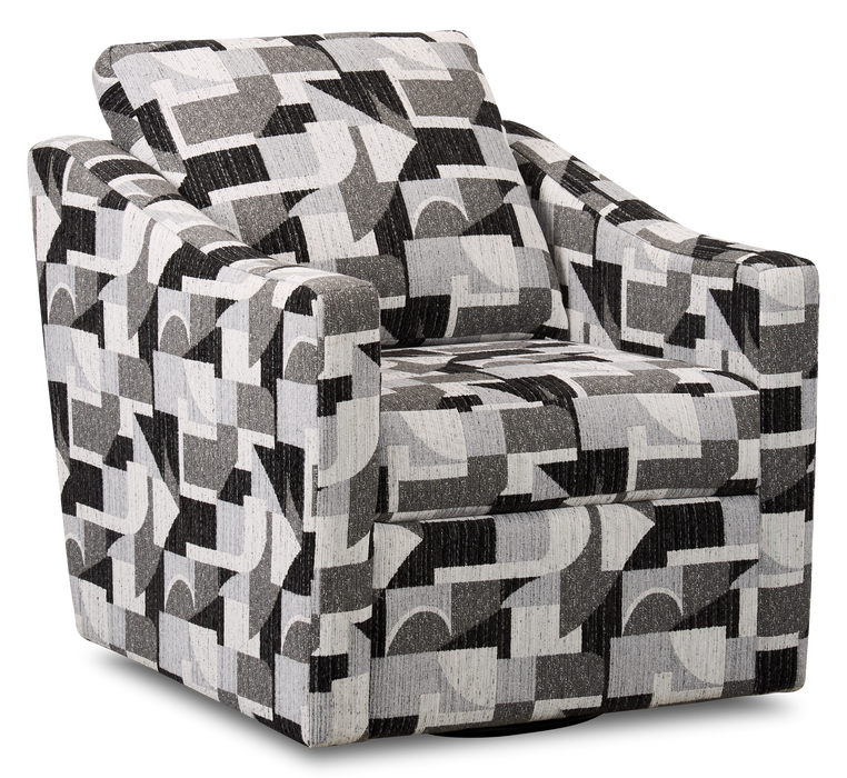 Made in Canada Sofa Lab Customizable Swivel 32\" Fabric Accent Chair – Onyx Accent Fabric 