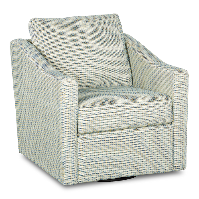 Made in Canada Sofa Lab Customizable Swivel 32\" Fabric Accent Chair – Peacock Accent Fabric 