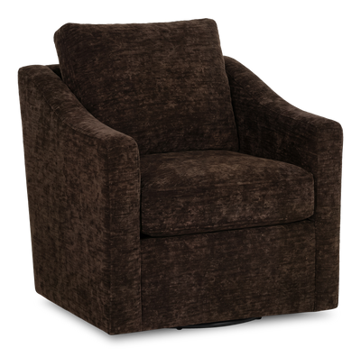 Made in Canada Sofa Lab Customizable Swivel 32" Fabric Accent Chair – Plush Chocolate | Fauteuil d’appoint pivotant personnalisable de Sofa Lab de 32 po fabriqué au Canada en tissu - Plush Chocolate