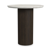 Sylvie 22” Modern Round End Table with Marble Look Top – Dark Brown