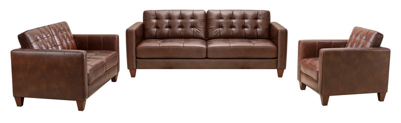 Theo 37\" Top-Grain Genuine Leather Chair with Removable Back Cushion and Wood Feet – Burgundy