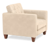 Theo 37" Top-Grain Genuine Leather Chair with Removable Back Cushion and Wood Feet – Stone |  Fauteuil Theo de 37 po en cuir véritable de qualité supérieure avec coussin de dossier amovible et pattes en bois - pierre