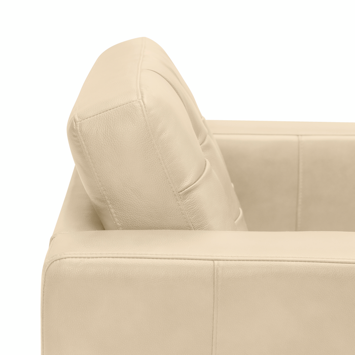 Theo 37\" Top-Grain Genuine Leather Chair with Removable Back Cushion and Wood Feet – Stone