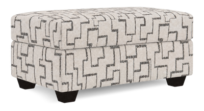 Made in Canada Customizable Sofa Lab Trunk 39" Fabric Storage Ottoman – Tar Accent Fabric | Pouf de rangement personnalisable Trunk de Sofa Lab de 39 po fabriqué au Canada en tissu - tissu décoratif Tar