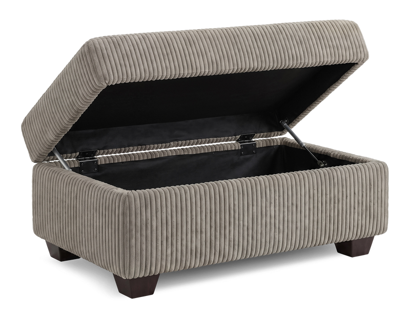 Made in Canada Customizable Sofa Lab Trunk 39\" Fabric Storage Ottoman – Fog Accent Fabric