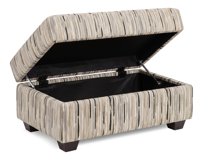 Made in Canada Customizable Sofa Lab Trunk 39\" Fabric Storage Ottoman – Mineral Accent Fabric