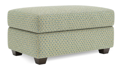 Made in Canada Customizable Sofa Lab Trunk 39" Fabric Storage Ottoman – Peacock Accent Fabric | Pouf de rangement personnalisable Trunk de Sofa Lab de 39 po fabriqué au Canada en tissu - tissu décoratif Peacock