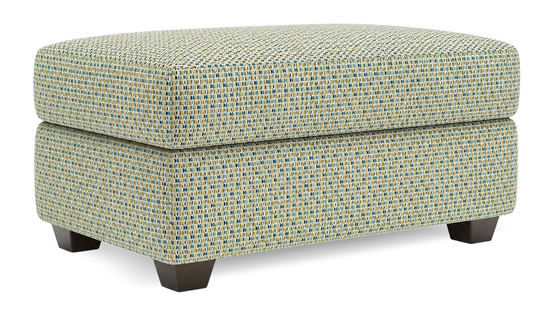 Made in Canada Customizable Sofa Lab Trunk 39\" Fabric Storage Ottoman – Peacock Accent Fabric