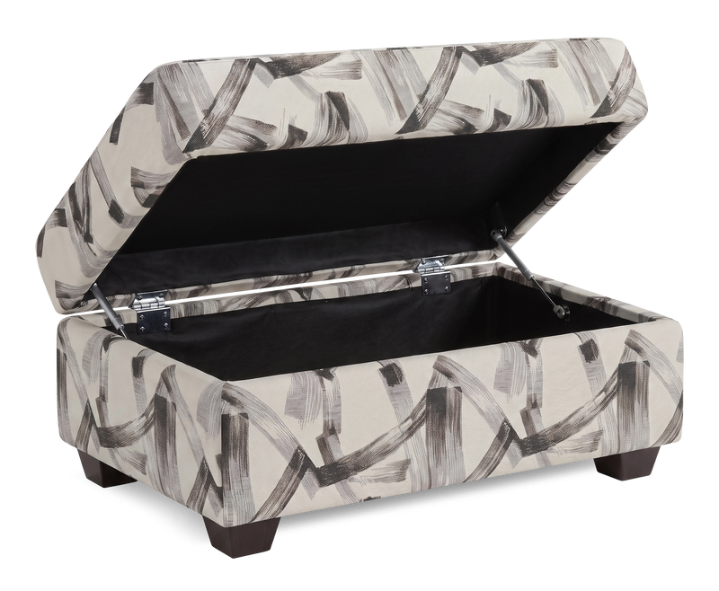 Made in Canada Customizable Sofa Lab Trunk 39\" Fabric Storage Ottoman – Stormy Accent Fabric