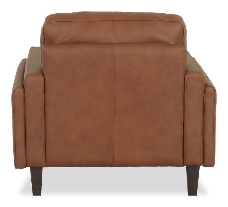 Chateau d’Ax Venice 39\" Traditional Genuine Leather Accent Chair – Light Brown 