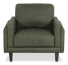 Chateau d’Ax Venice 39\" Traditional Genuine Leather Accent Chair – Green 
