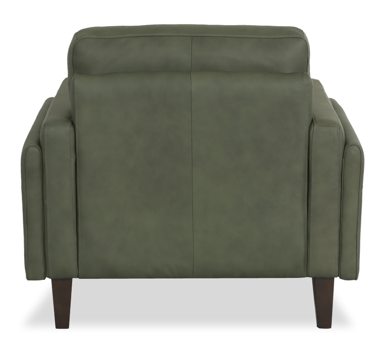 Chateau d’Ax Venice 39\" Traditional Genuine Leather Accent Chair – Green 
