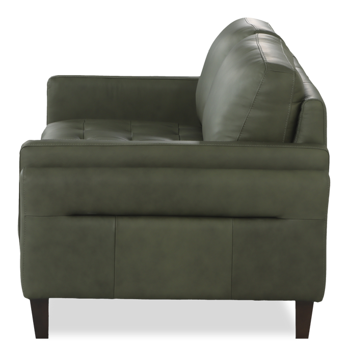Chateau d’Ax Venice 65\" Traditional Genuine Leather Loveseat – Green  