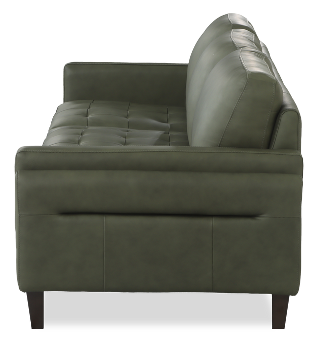 Chateau d’Ax Venice 91\" Traditional Genuine Leather Sofa – Green