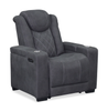 Venture 35.83” Faux Suede Power Reclining Chair with Power Headrests, Cupholders, and USB Port - Grey | Fauteuil à inclinaison électrique Venture de 35,83 po en suédine avec appuie-têtes électriques, porte-gobelets et port USB - gris