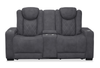 Venture 70.08” Faux Suede Power Reclining Loveseat with Power Headrests, Cupholders, and USB Port - Grey | Causeuse à inclinaison électrique Venture de 70,08 po en suédine avec appuie-têtes électriques, porte-gobelets et port USB - grise