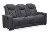 Venture 83.5” Faux Suede Reclining Sofa with Storage, Cupholders, and USB Port - Grey