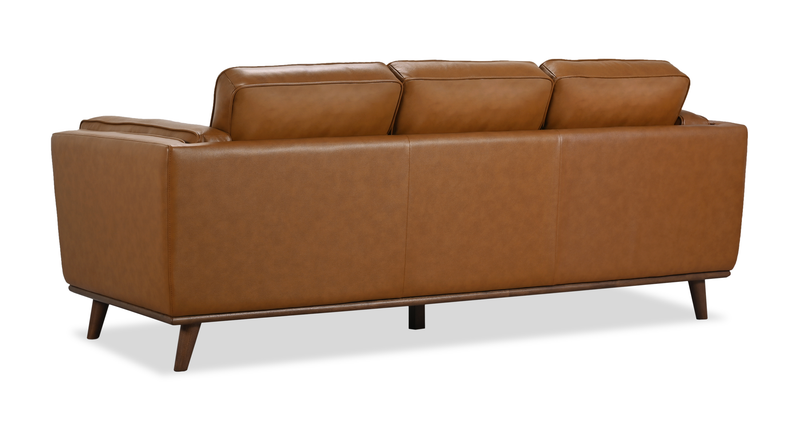 Viero 86.2\" Genuine Leather Sofa - Caramel  