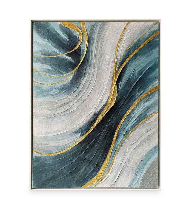 Lines of Calm Hand Painted Heavy Textured Wall Art – 36” x 48”