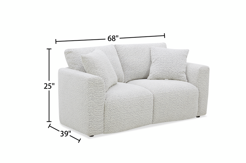 Waverly 68.11” Contemporary Fabric Loveseat with Removable Back Cushion – Linen
