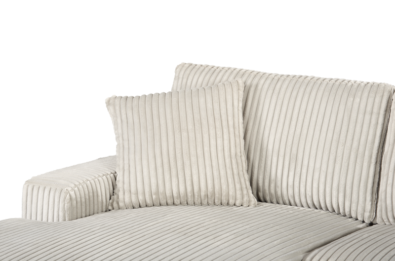 Willow 2-Piece Fabric Sectional with Removable Cushions and Chaise Ottoman – Sand
