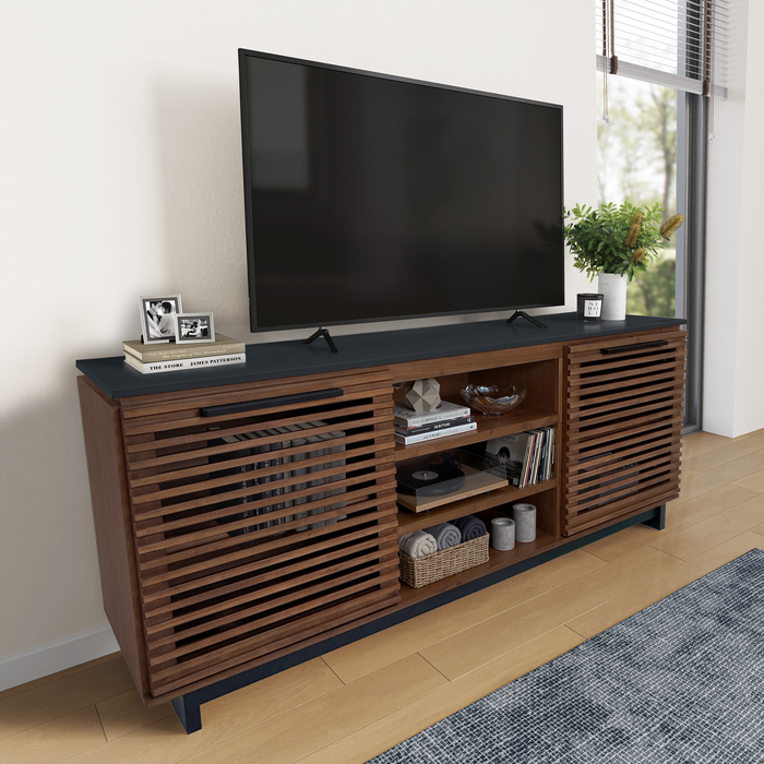 Wilder 68\" Traditional TV Stand with Storage and Cable Management for TVs up to 78\" – Dark Brown