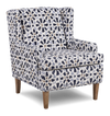 Made in Canada Sofa Lab Customizable Wingback 30\" Fabric Accent Chair – Indigo Accent Fabric 