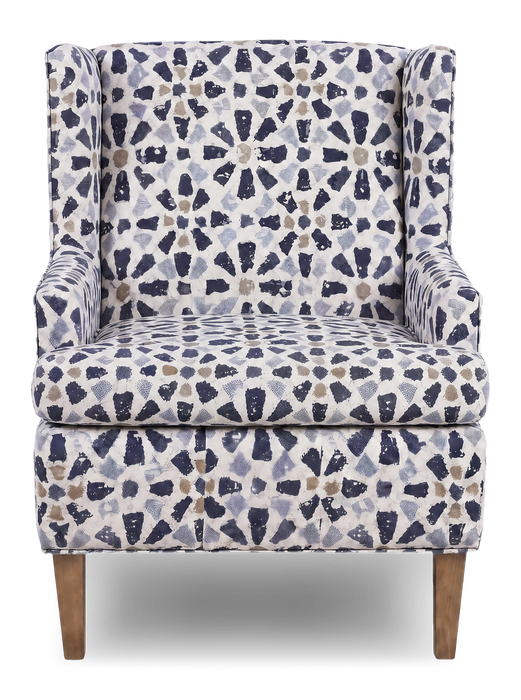 Made in Canada Sofa Lab Customizable Wingback 30\" Fabric Accent Chair – Indigo Accent Fabric 
