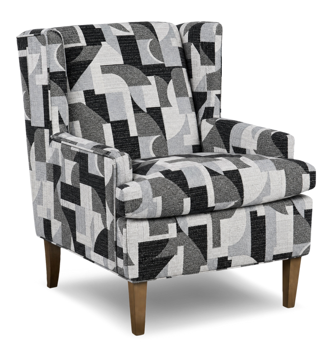 Made in Canada Sofa Lab Customizable Wingback 30\" Fabric Accent Chair – Onyx Accent Fabric 