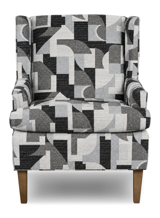 Made in Canada Sofa Lab Customizable Wingback 30\" Fabric Accent Chair – Onyx Accent Fabric 