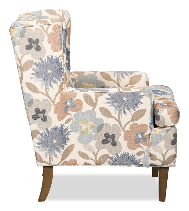 Made in Canada Sofa Lab Customizable Wingback 30\" Fabric Accent Chair – Dragonfly Accent Fabric 