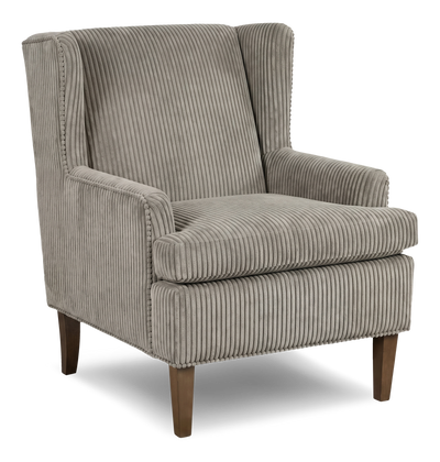 Made in Canada Sofa Lab Customizable Wingback 30" Fabric Accent Chair – Fog Accent Fabric | Fauteuil d’appoint à oreilles personnalisable de Sofa Lab de 30 po fabriqué au Canada en tissu - tissu décoratif Fog