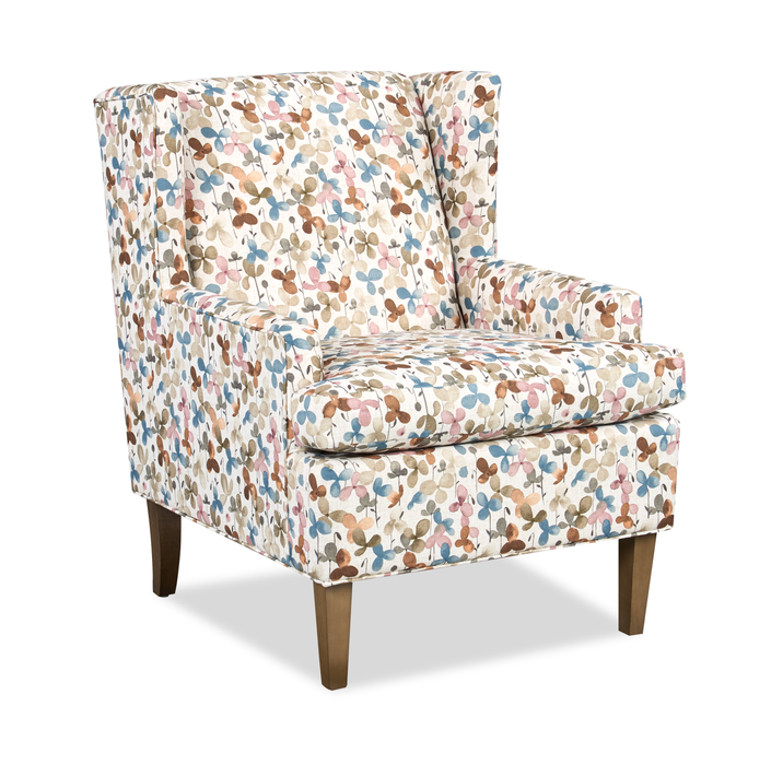 Made in Canada Sofa Lab Customizable Wingback 30\" Fabric Accent Chair – Rose Accent Fabric 