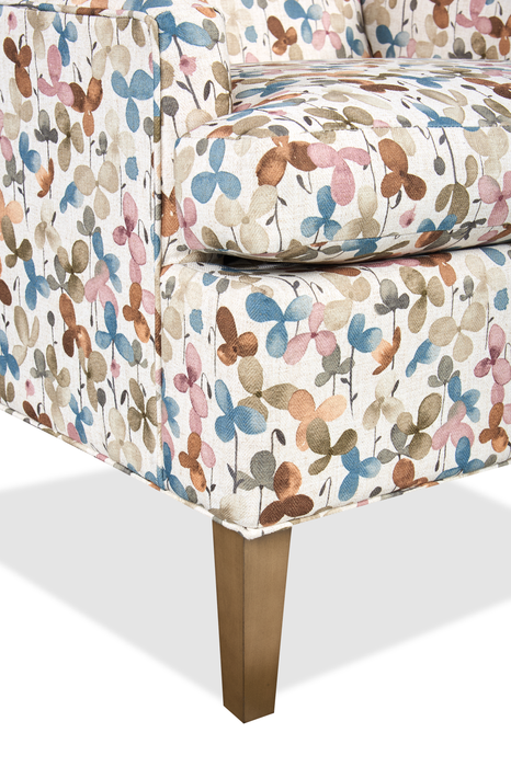 Made in Canada Sofa Lab Customizable Wingback 30\" Fabric Accent Chair – Rose Accent Fabric 